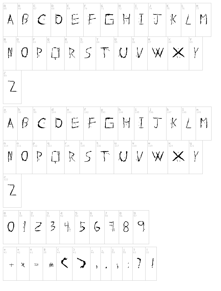About Dead font map